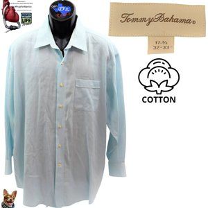 Vintage Tommy Bahama 17.5 32-33 Light Blue Check